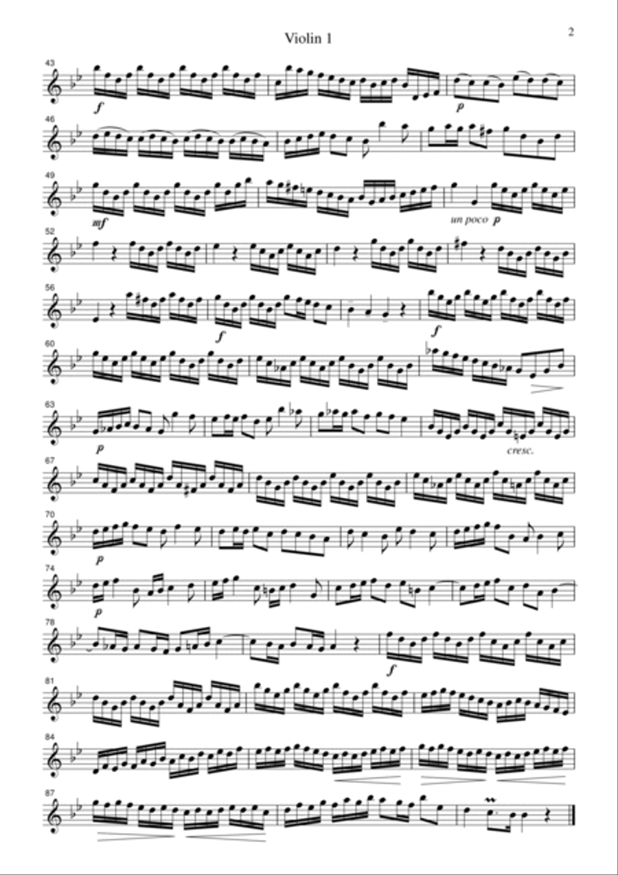 Handel Arrival of the Queen Sheba, for string quartet, CH102 String Quartet scores gallery preview page 5