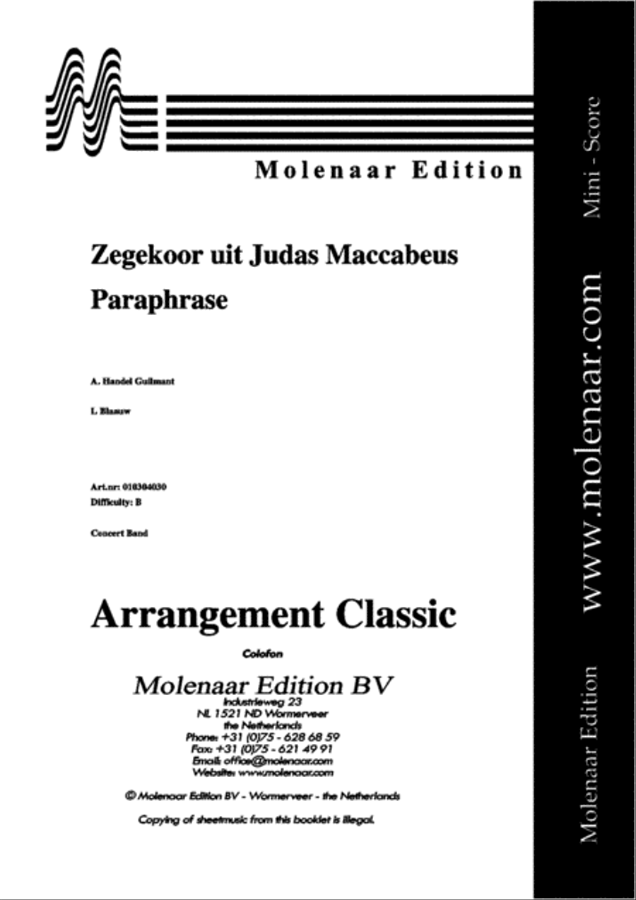 Zegekoor Uit Judas Maccabeus Concert Band scores gallery preview page 2