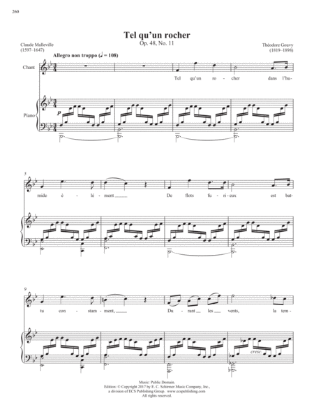 Op. 48, No. 11: Tel qu’un rocher from Songs of Gouvy, V1 (Downloadable)