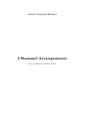 Book cover for Three Hummel Arrangements for violin trio