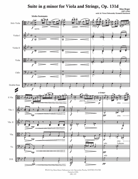 Suite in g minor, Op. 131d (1915) Viola and Strings