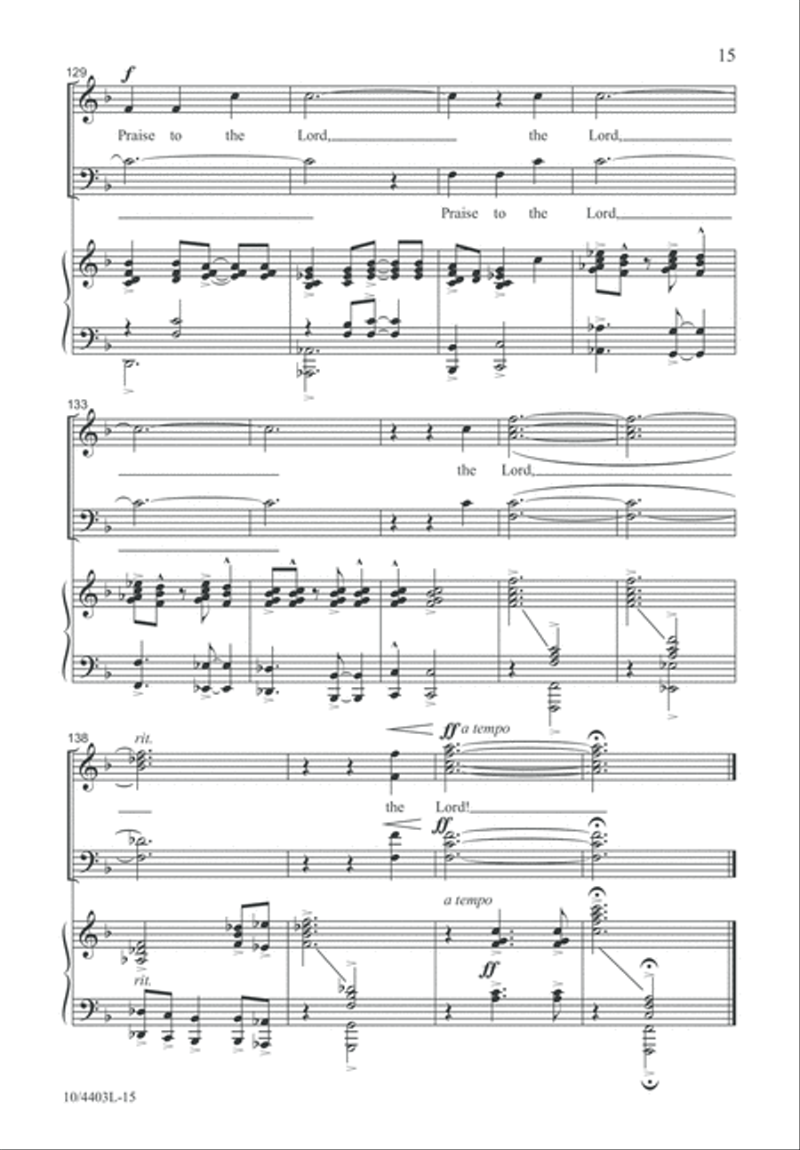 Praise to the Lord, the Almighty 4-Part scores gallery preview page 15