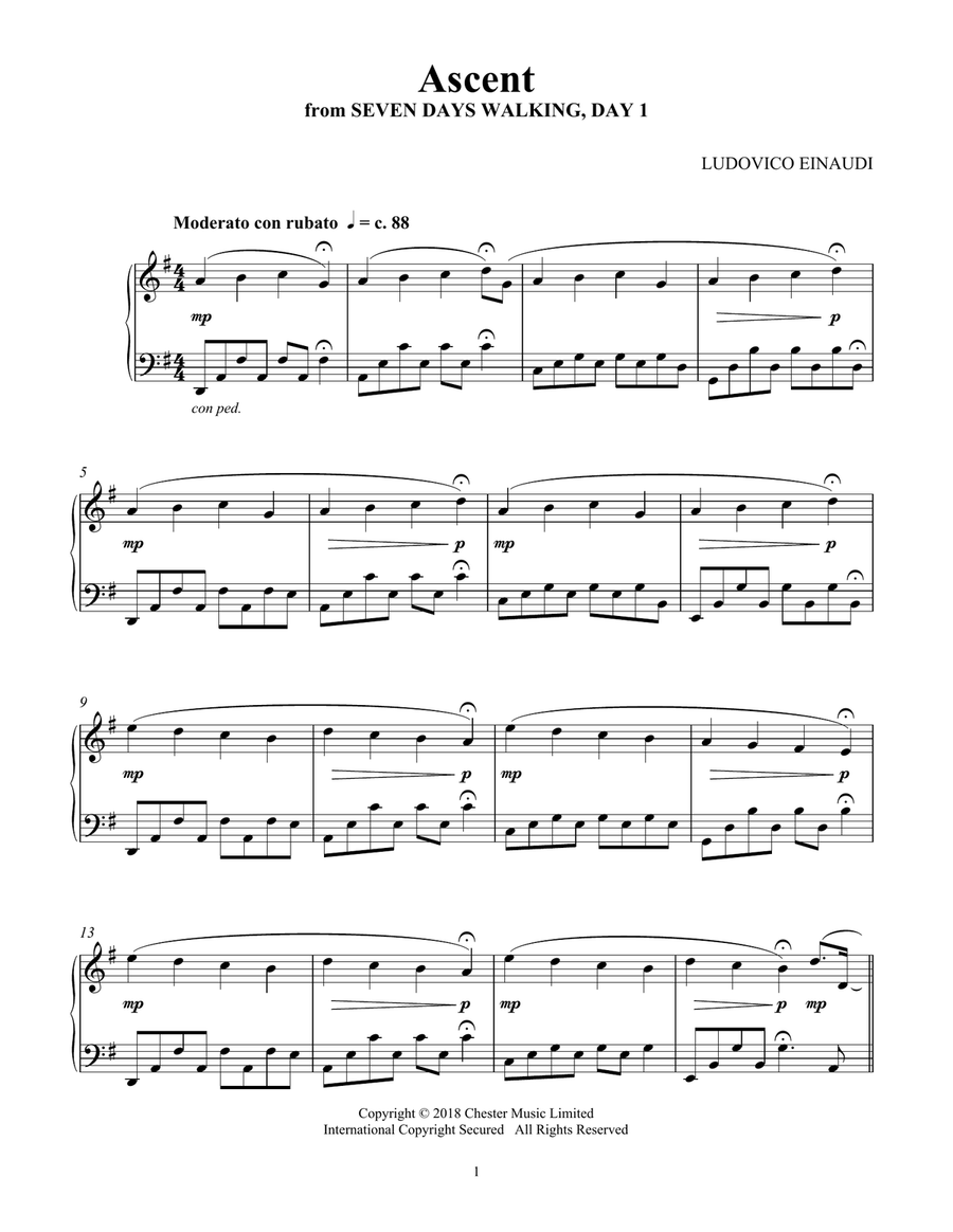 Ascent (from Seven Days Walking: Day 1) Piano Solo scores gallery preview page 1