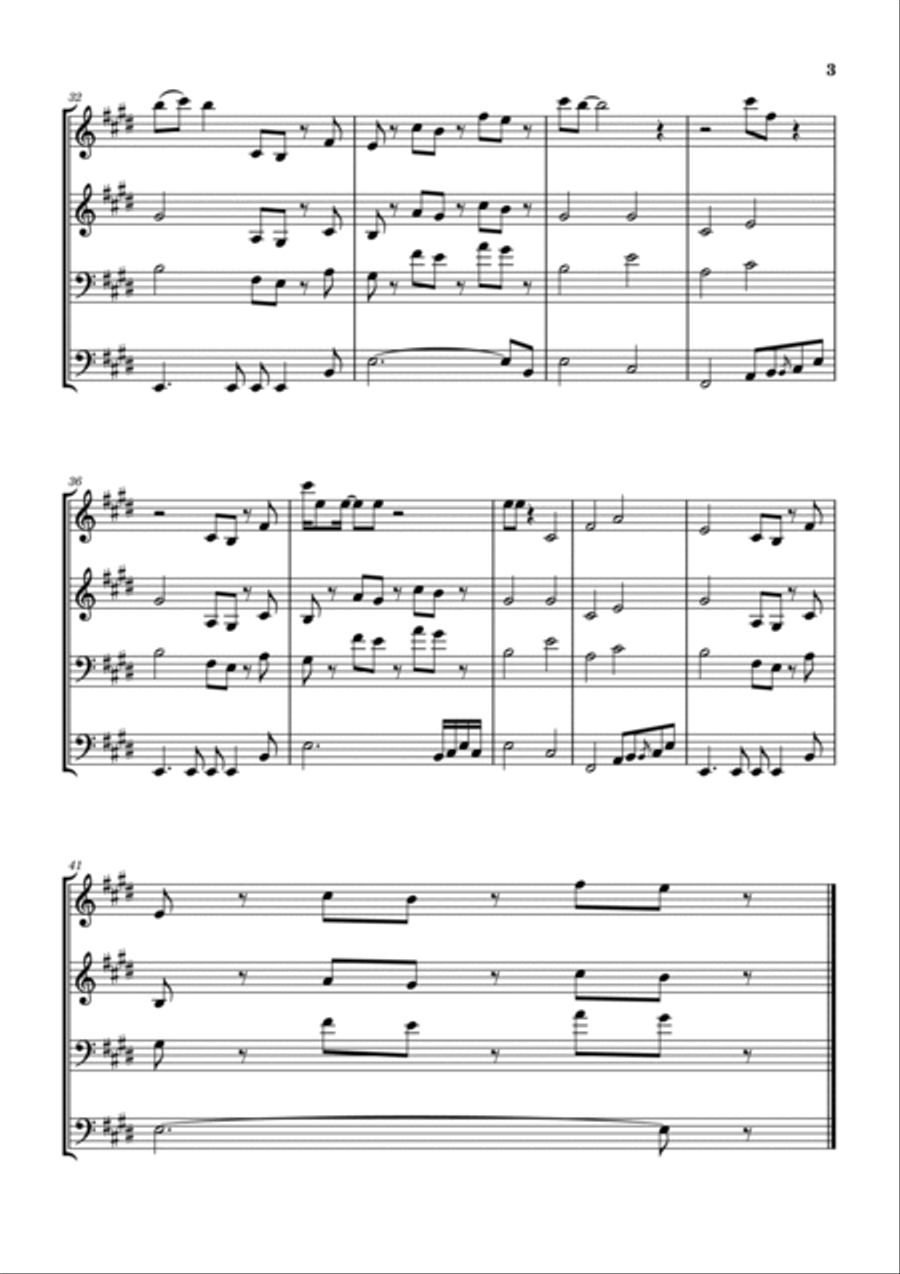 Listen, The Snow Is Falling Brass Ensemble scores gallery preview page 4