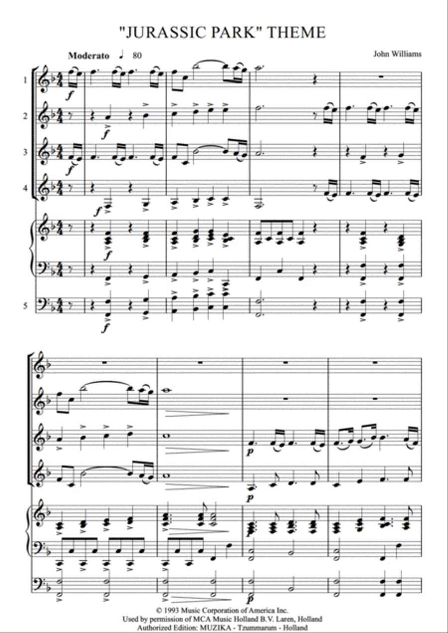 Jurassic Park Theme Set of Parts scores gallery preview page 3