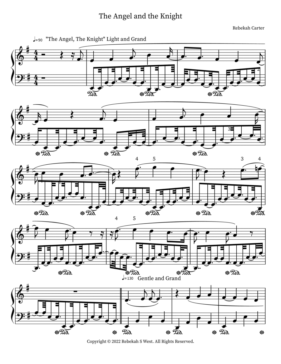 The Angel and the Knight The Angel and the Knight Piano scores gallery preview page 1