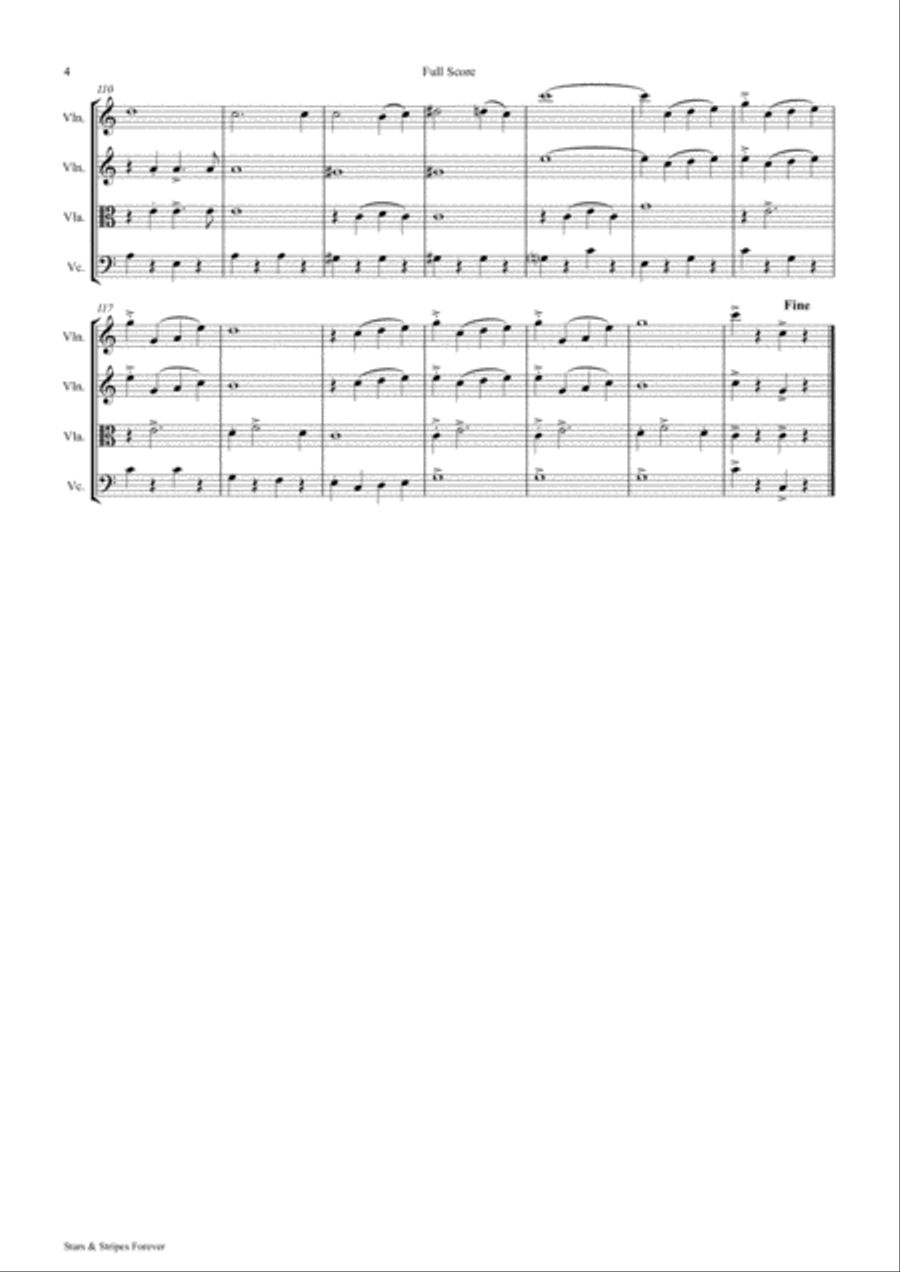 Stars and Stripes forever - Sousa - String Quartet String Quartet scores gallery preview page 5