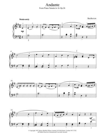 Andante Sonata Op.26