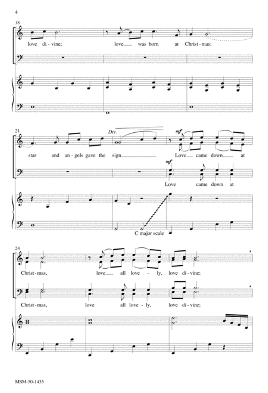 Love Came Down at Christmas 4-Part scores gallery preview page 4