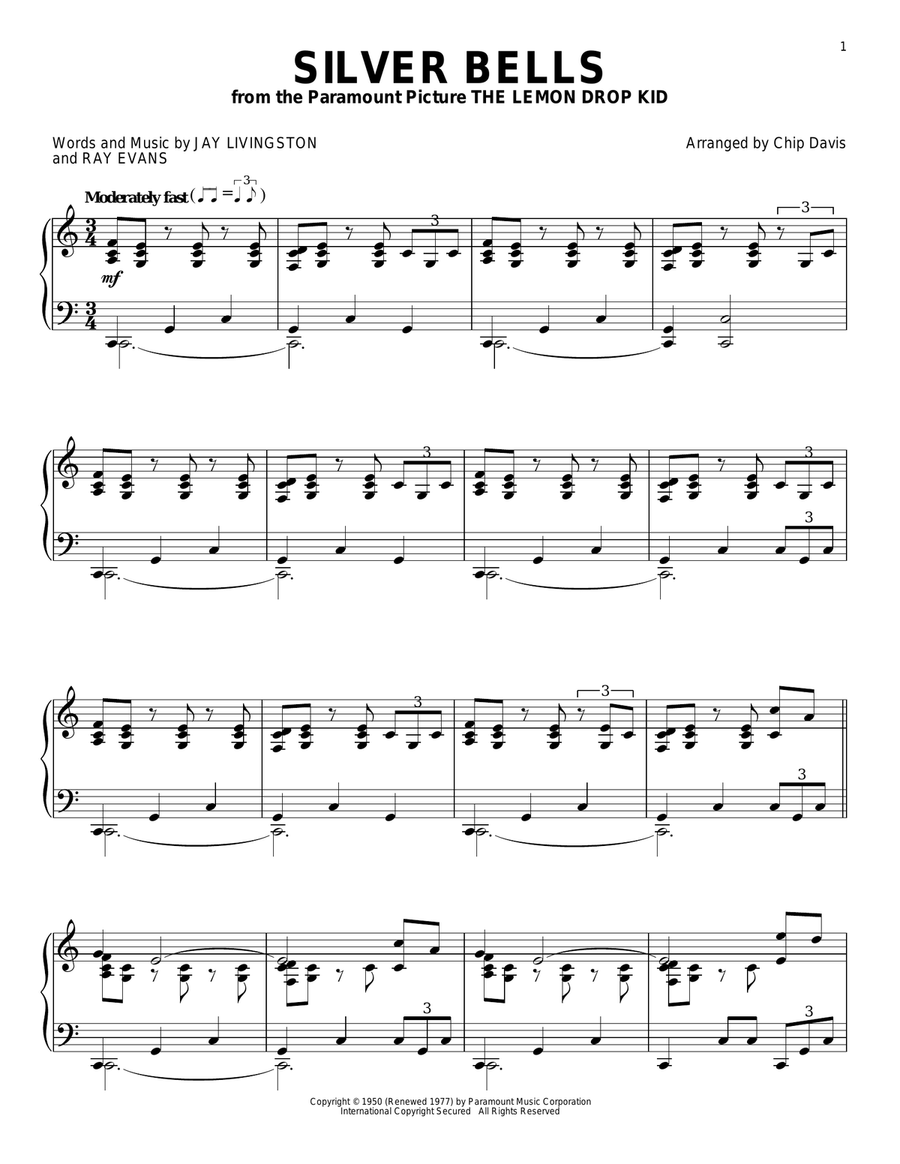 Silver Bells Piano Solo scores gallery preview page 1