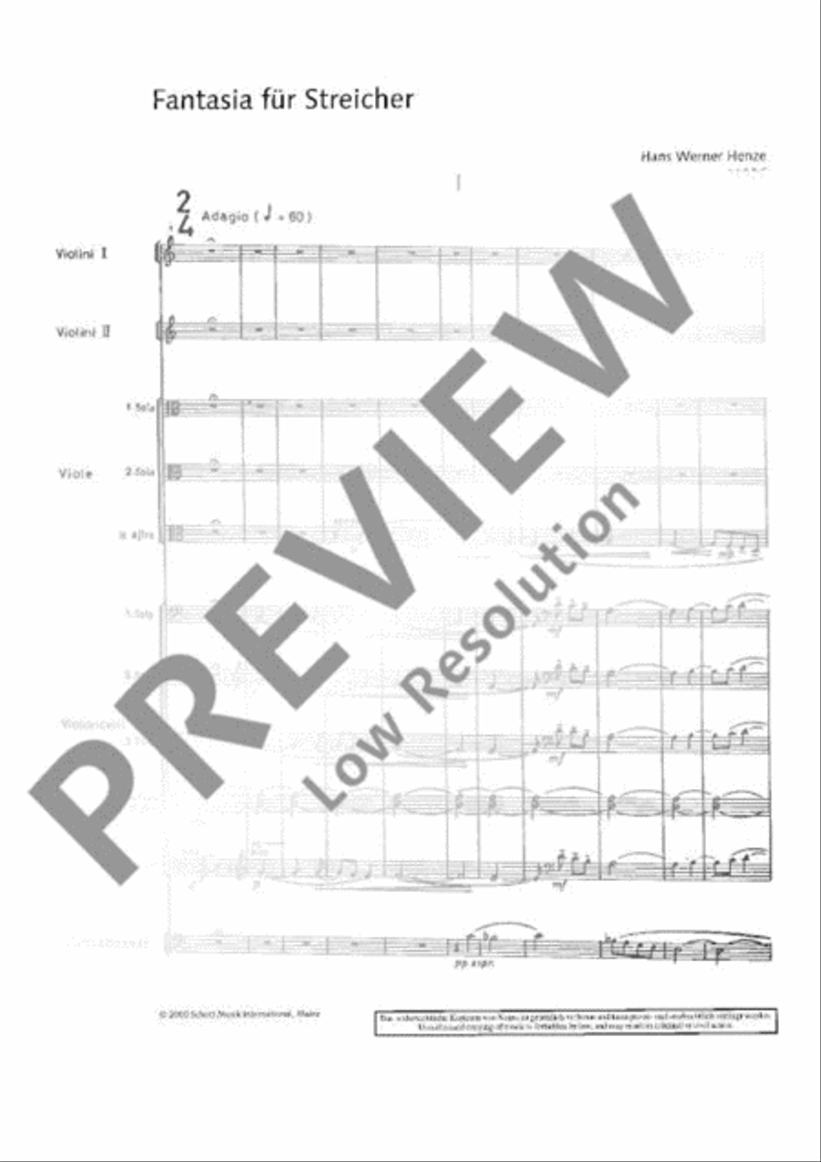 Fantasia for Strings String Orchestra scores gallery preview page 6