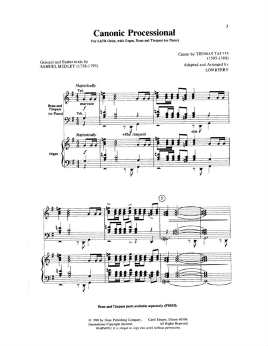 Canonic Processional 4-Part scores gallery preview page 3