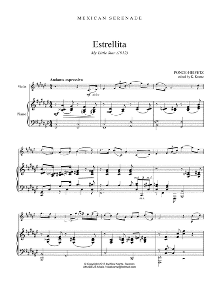 Estrellita, My Little Star for violin and piano image number null