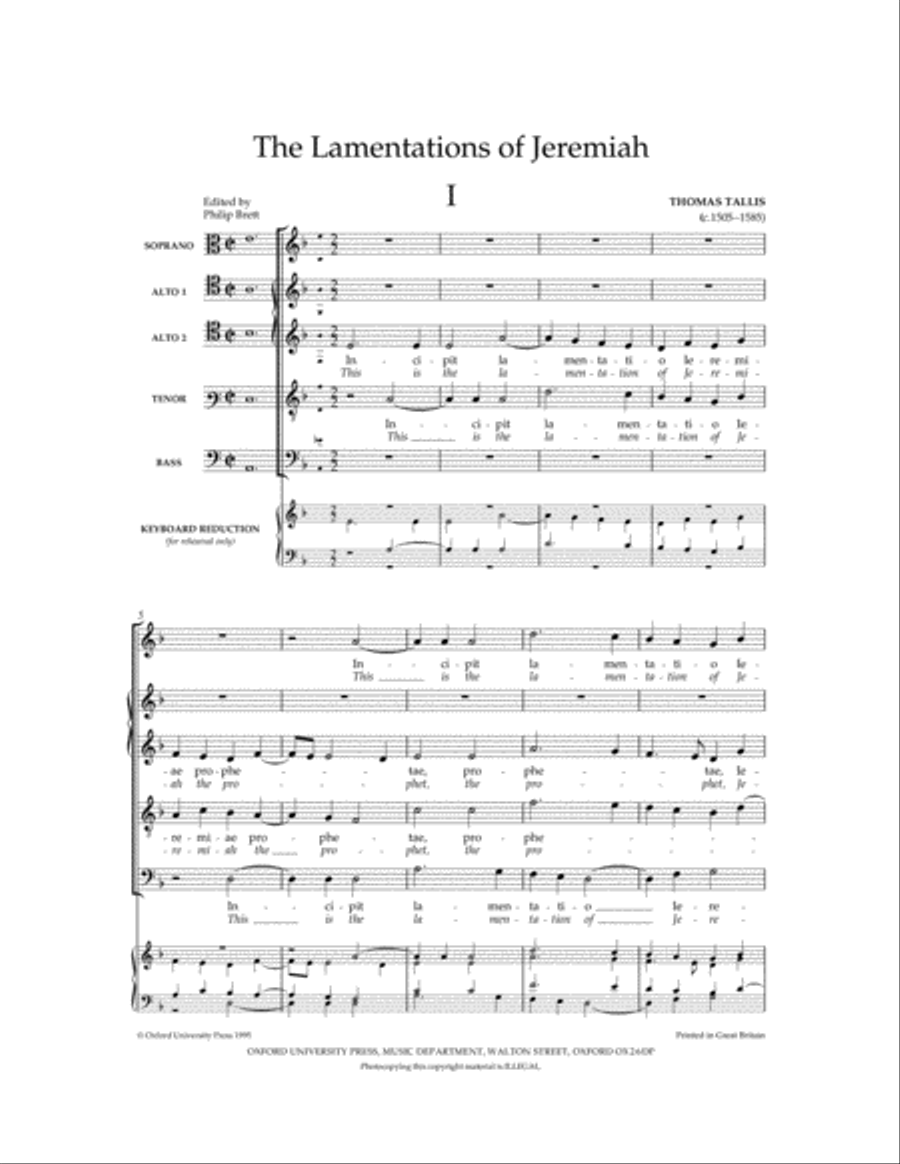 The Lamentations of Jeremiah 4-Part scores gallery preview page 2