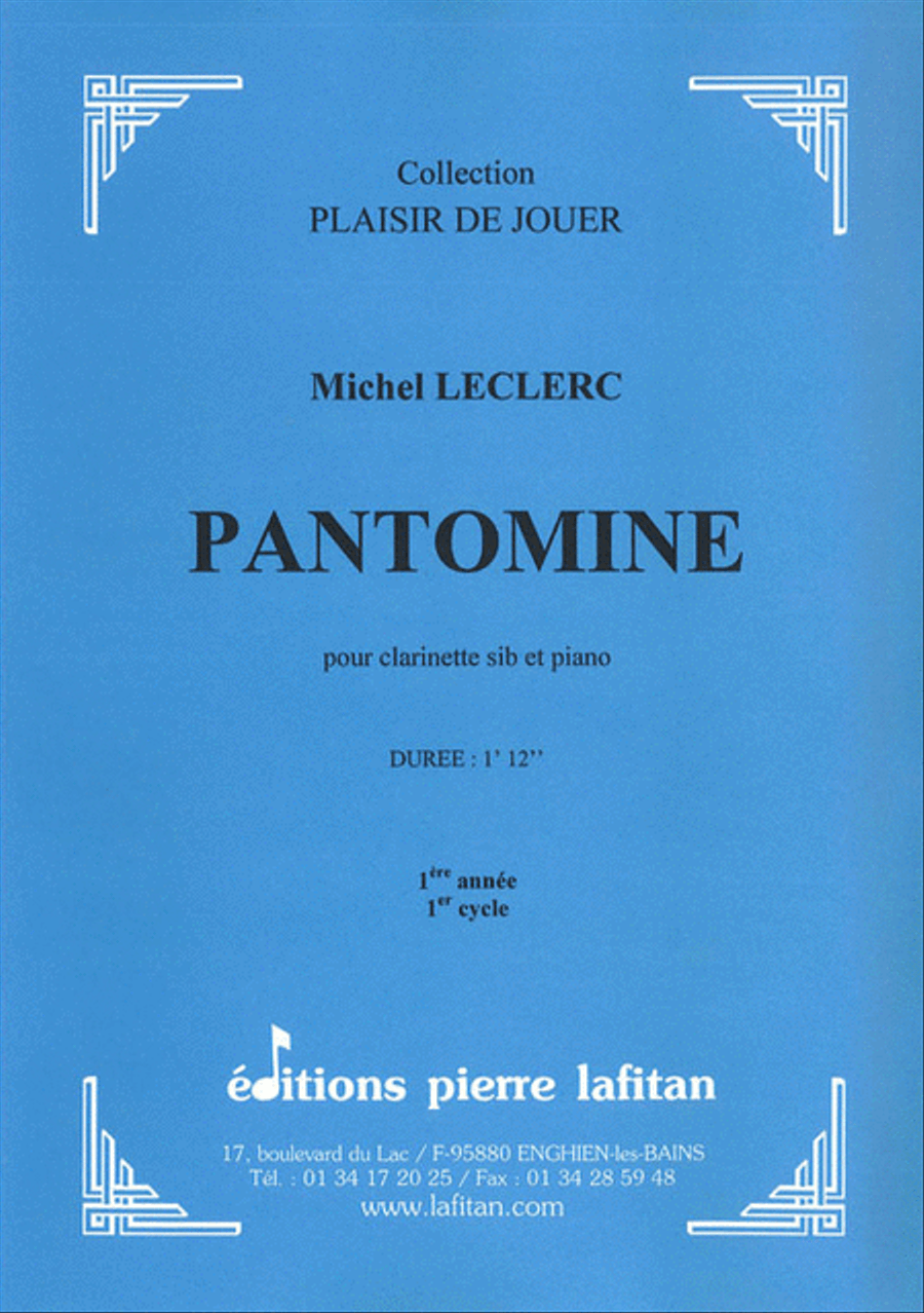 Pantomine Clarinet Solo scores gallery preview page 1