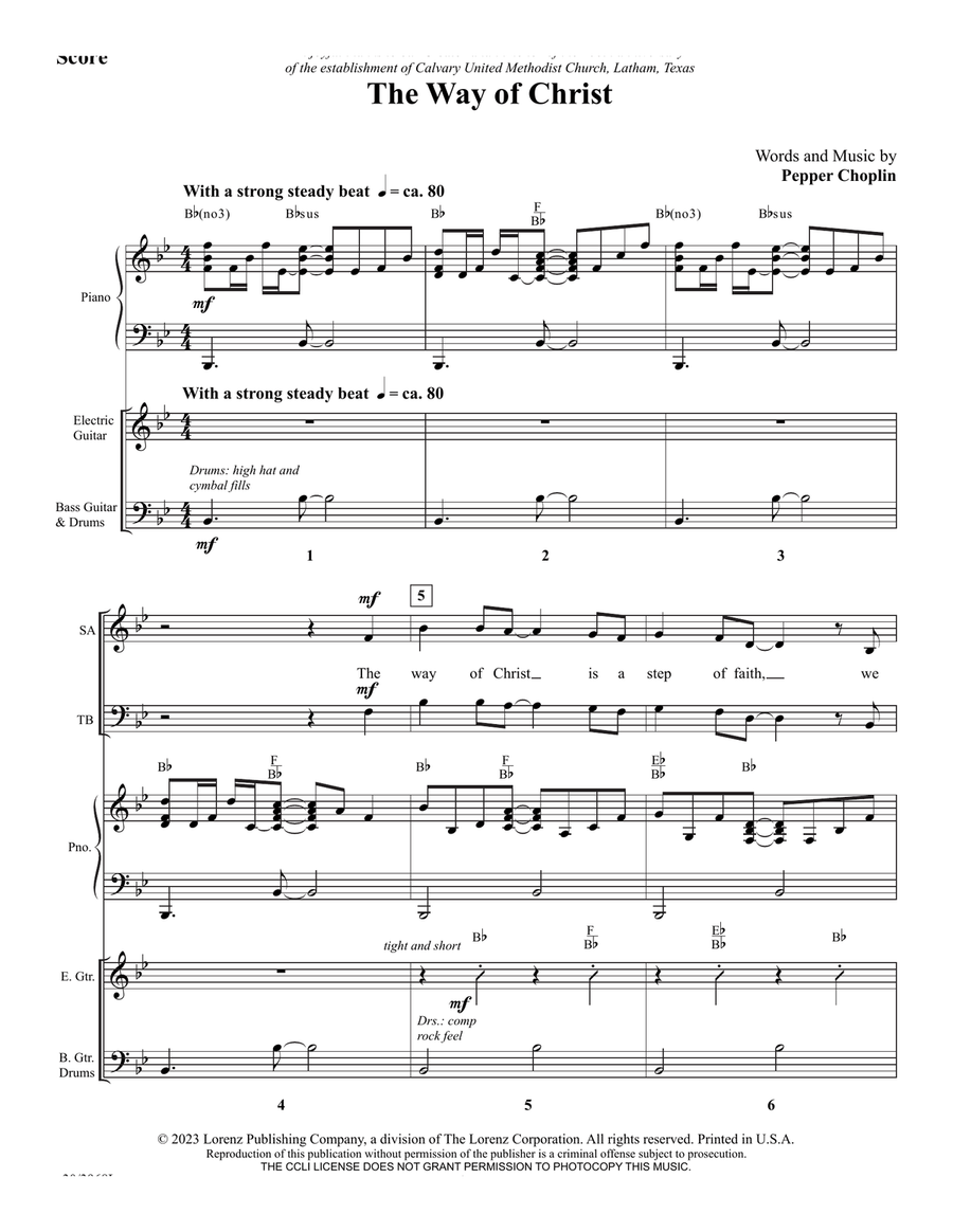 The Way of Christ - Downloadable Rhythm Section Score and Parts Rhythm Section scores gallery preview page 2