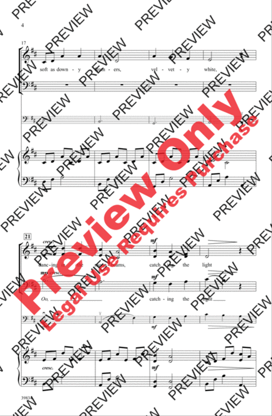 Under Winter Moon 4-Part scores gallery preview page 15