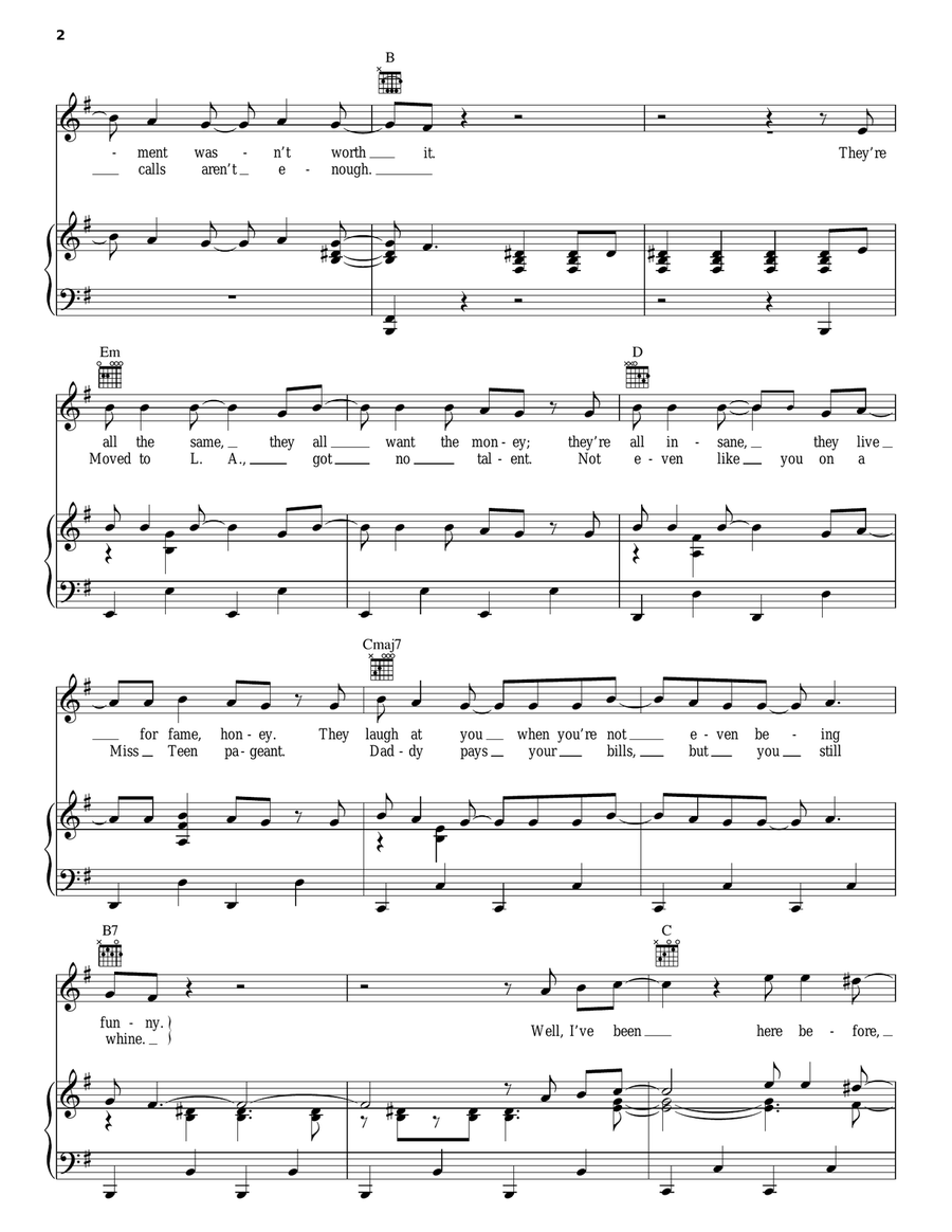 Video Girl Piano, Vocal, Guitar scores gallery preview page 2