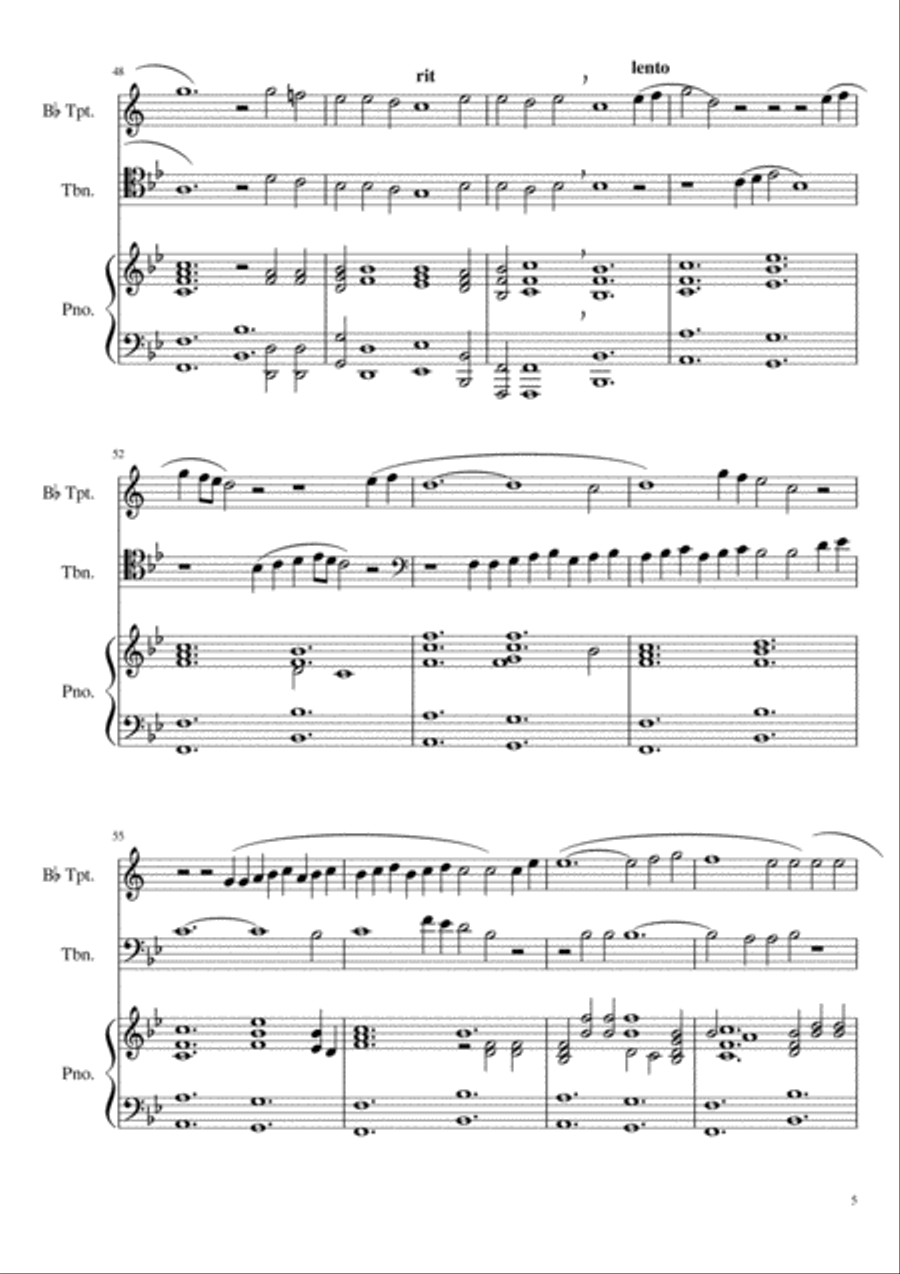 Pur Ti Muro Brass Duet scores gallery preview page 5