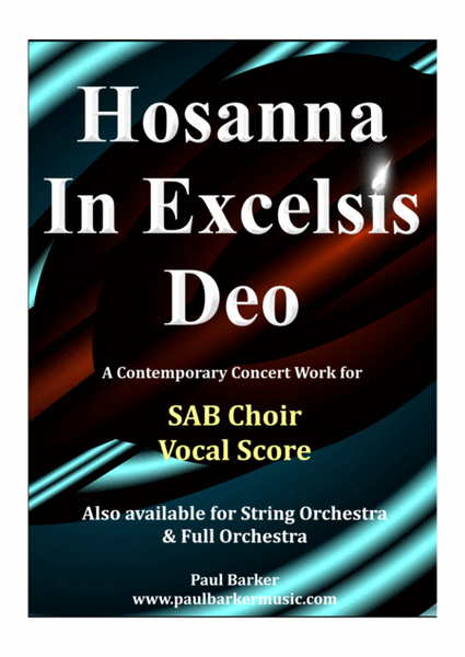 Hosanna In Excelsis Deo (SAB Choir Score) image number null