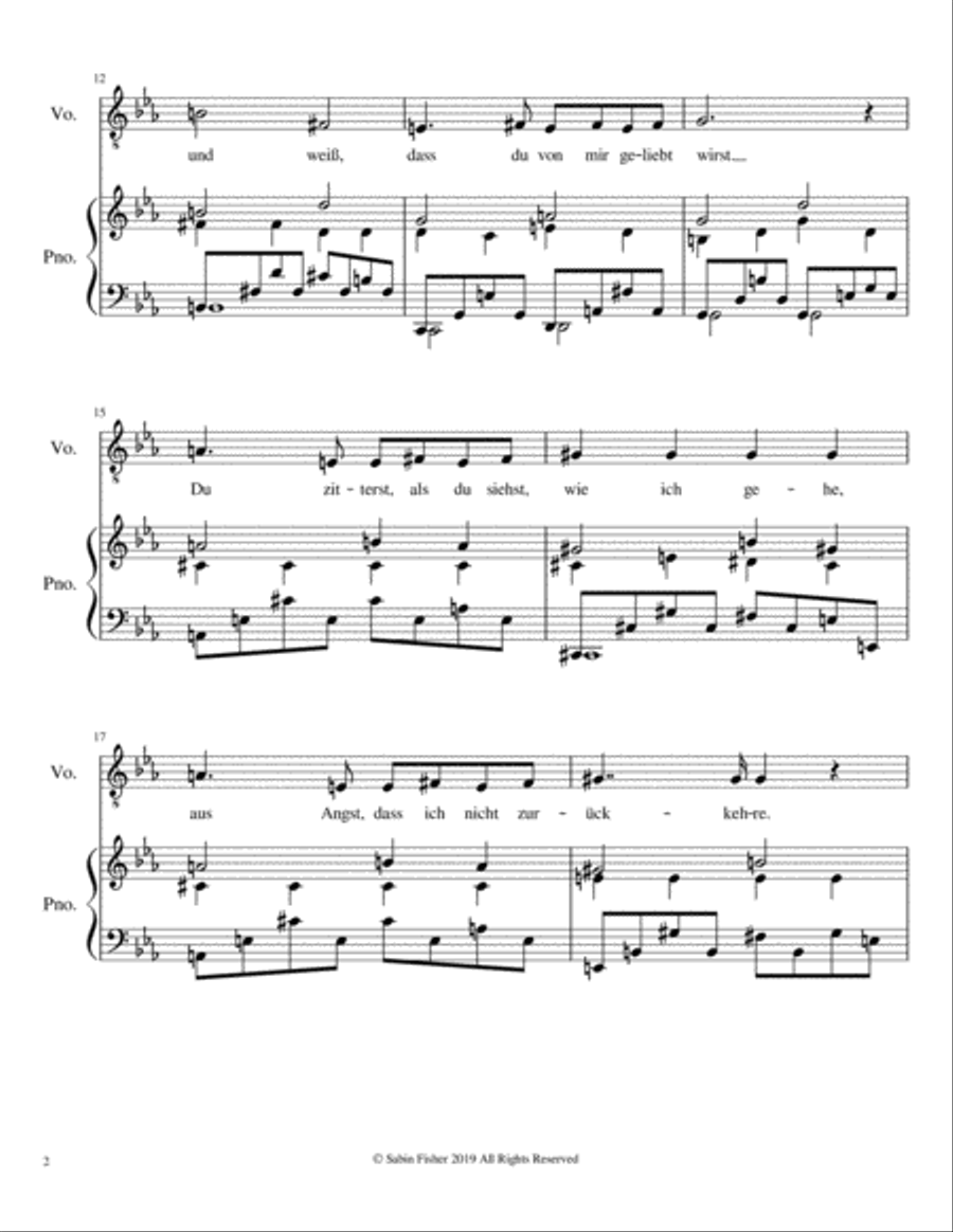 Fürchte Dich Nicht (for medium-low voice) Small Ensemble scores gallery preview page 2