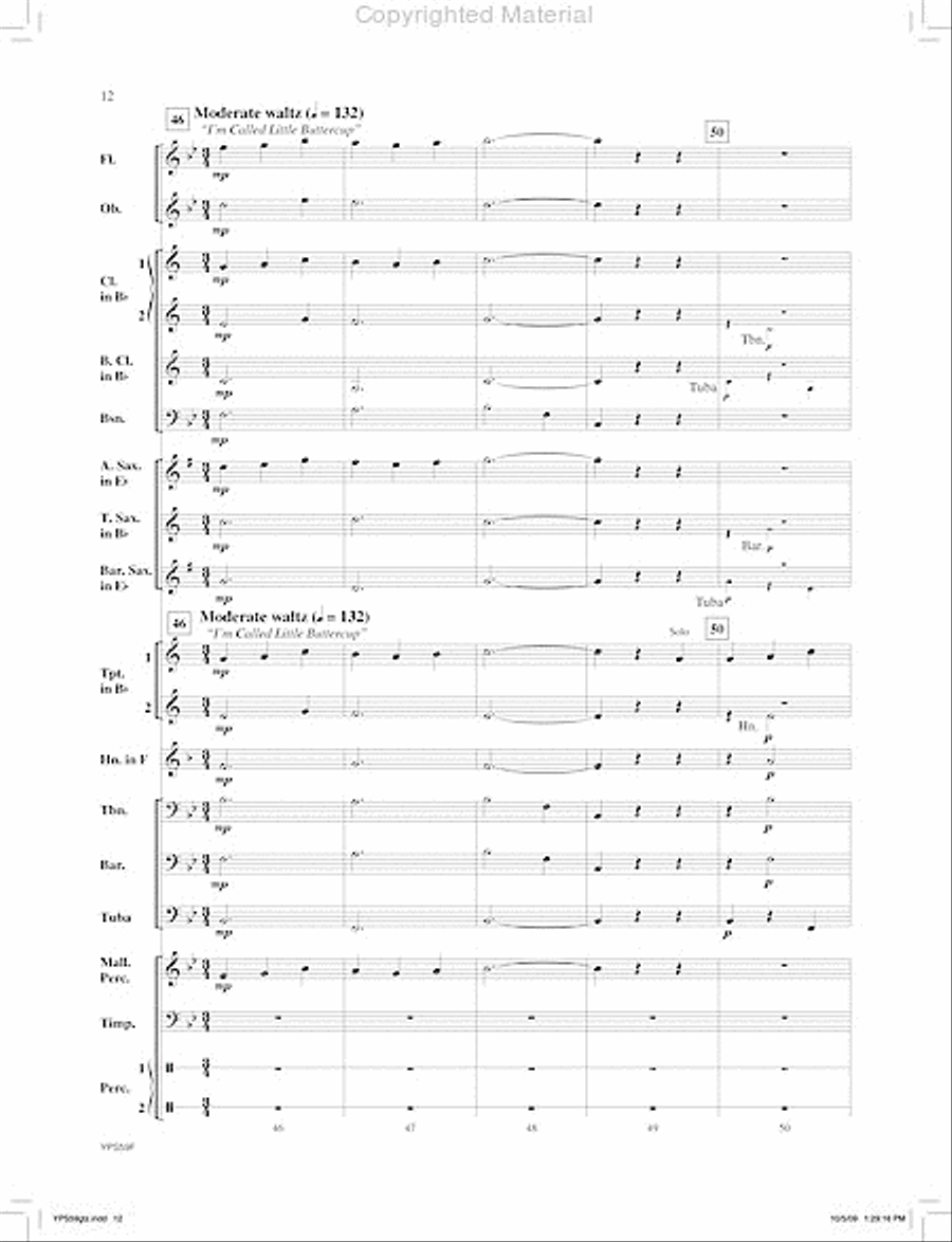 Selections from H.M.S Pianofore Concert Band scores gallery preview page 13