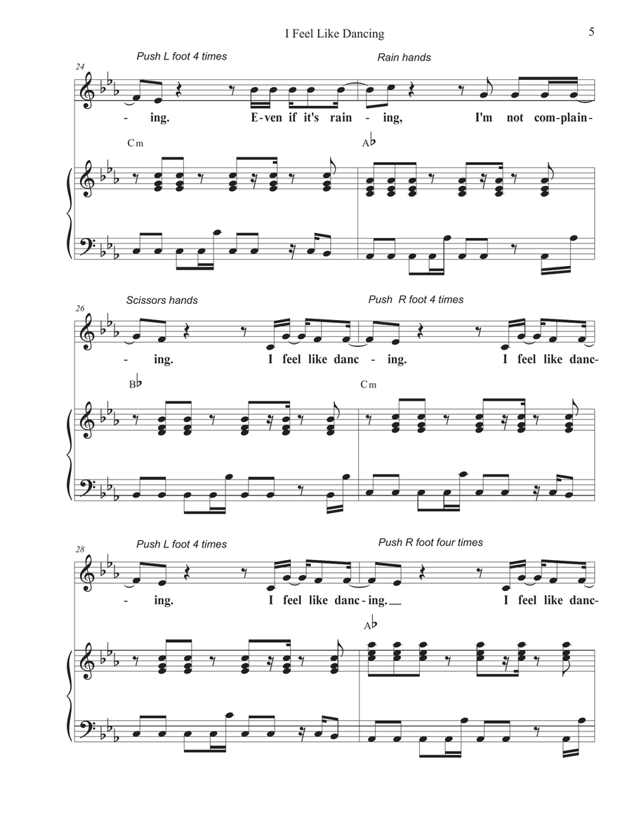 I Feel Like Dancing Unison Choir scores gallery preview page 5