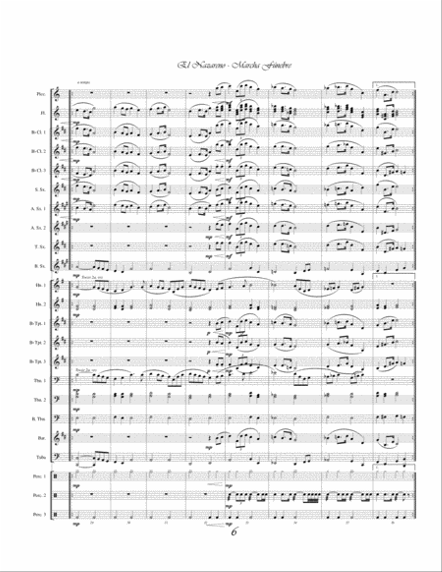 El Nazareno - Marcha Fúnebre / The Nazarene - Funeral March Concert Band scores gallery preview page 6