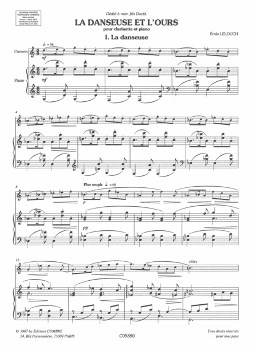 La Danseuse et l'ours La Danseuse et l'ours Clarinet Solo scores gallery preview page 2
