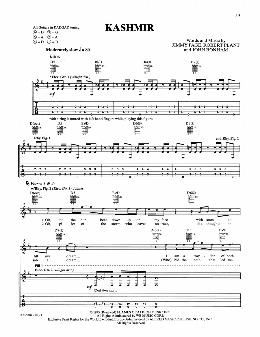 Kashmir Kashmir Acoustic Guitar scores gallery preview page 1