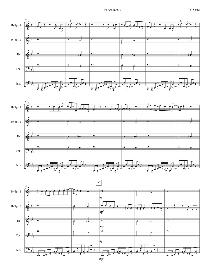 We Are Family Horn scores gallery preview page 5