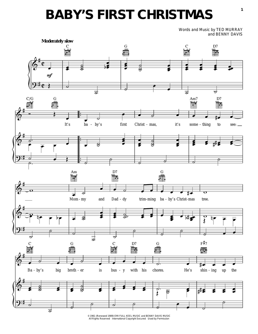 Baby's First Christmas Guitar scores gallery preview page 1