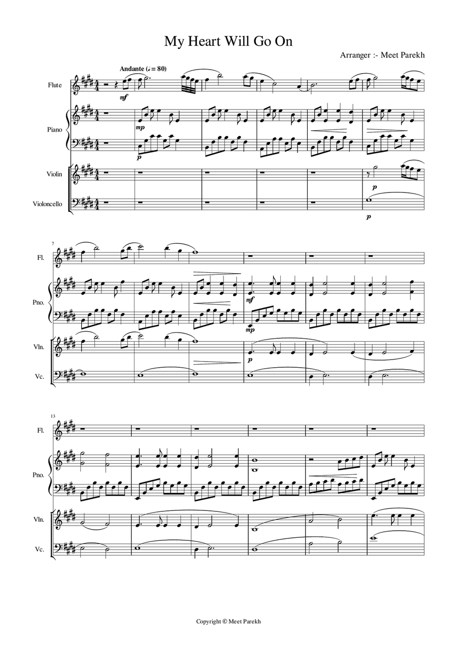 My Heart Will Go On (Love Theme from Titanic) Chamber Orchestra scores gallery preview page 2