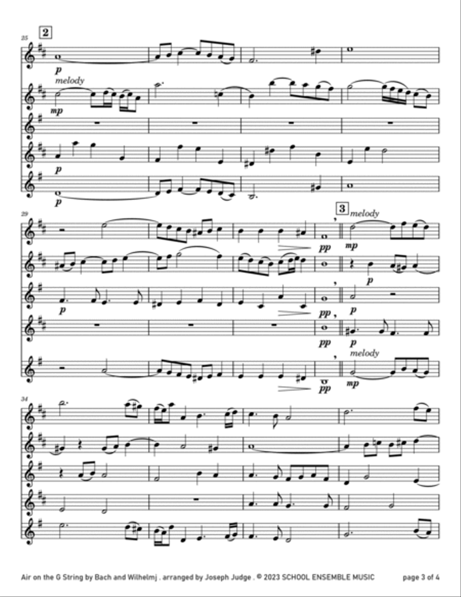 Air by Bach for Saxophone Quartet in Schools Saxophone Quartet scores gallery preview page 3
