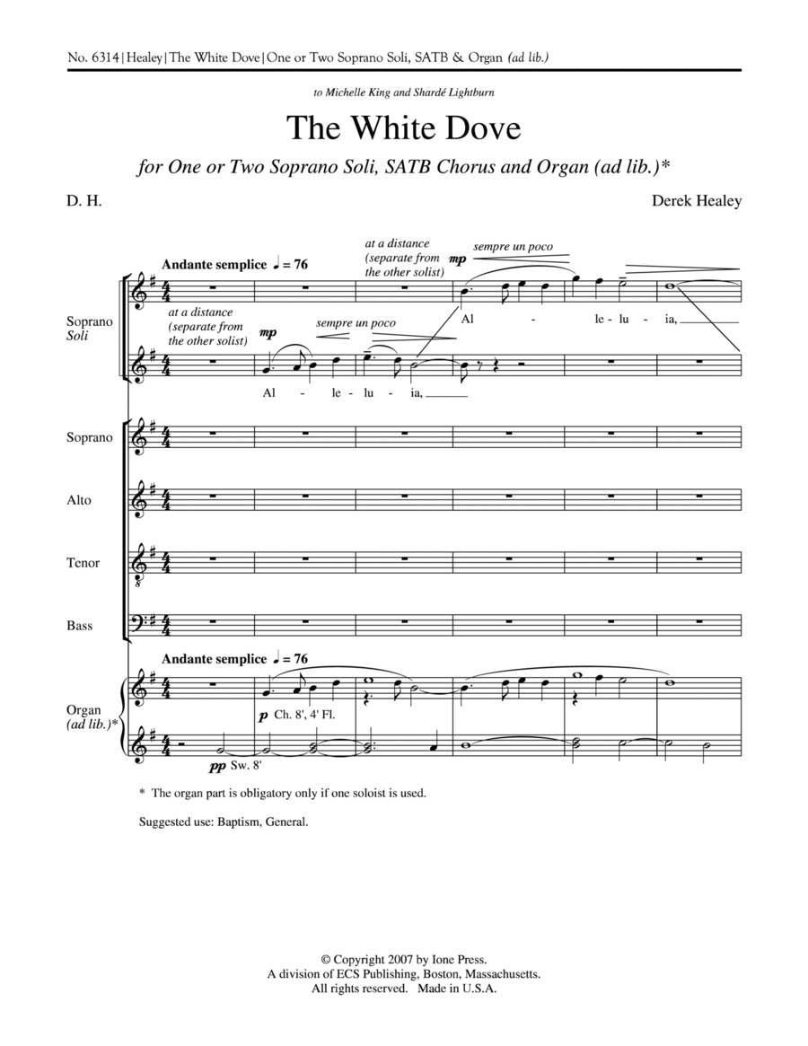 The White Dove 4-Part scores gallery preview page 1