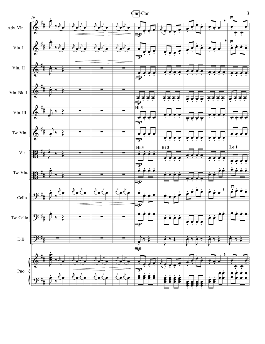 Can-Can from Orpheus and the Underworld for Multi-Level String Orchestra String Orchestra scores gallery preview page 6