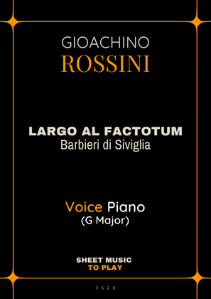 Largo al Factotum - Voice and Piano - G Major (Full Score and Parts)