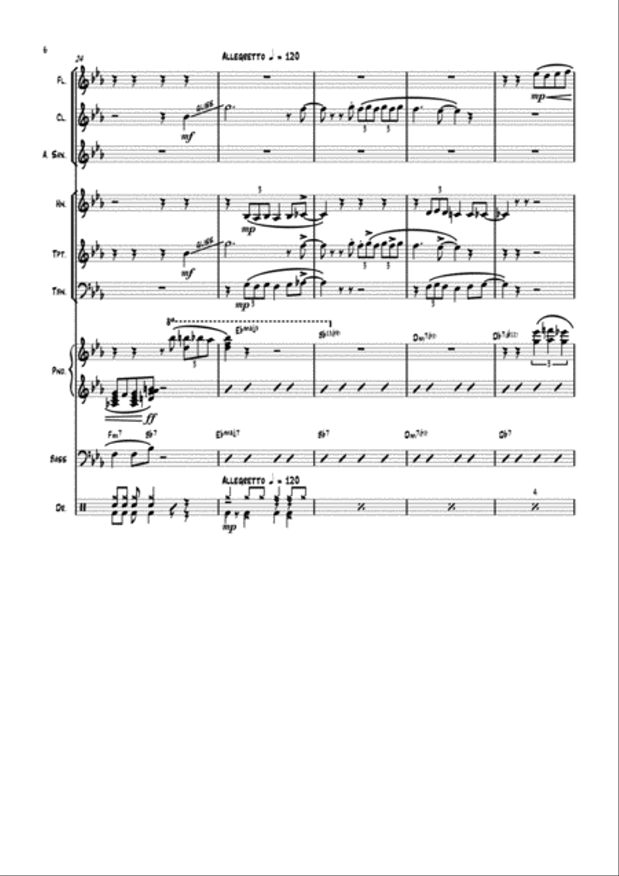 Nocturne in E Flat Major Opus 9 No 2 Jazz Arrangement Large Ensemble scores gallery preview page 6