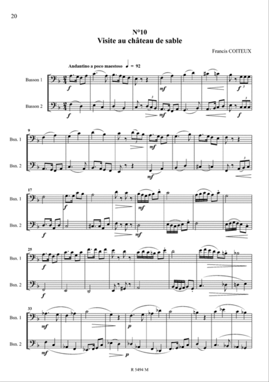 Jeux de plage à marée basse 12 duos pour bassons Bassoon scores gallery preview page 11