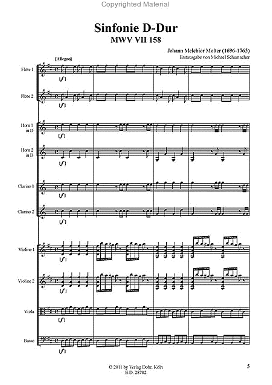 Sinfonie Nr. 158 D-Dur MWV VII 158 Orchestra scores gallery preview page 2