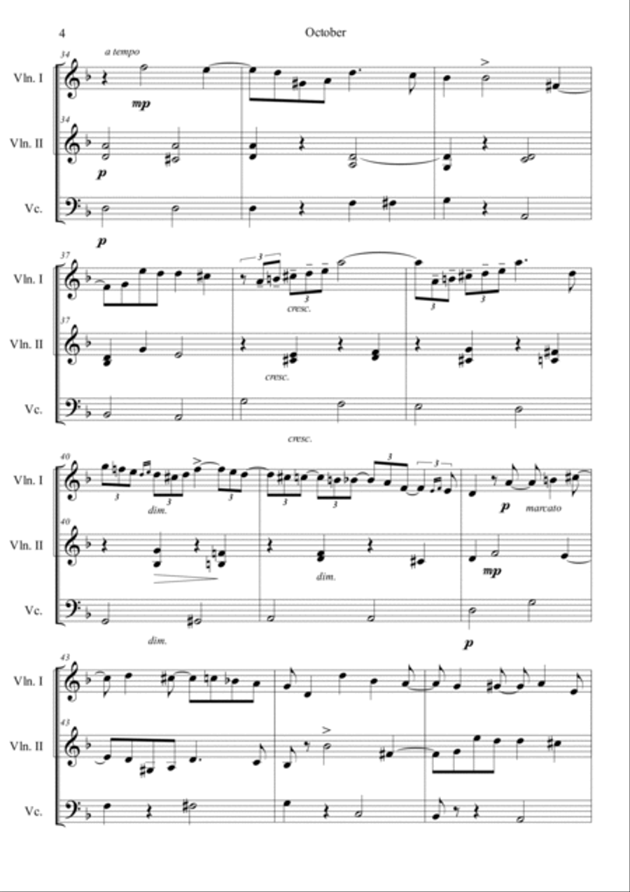 October (from The Seasons) String Trio scores gallery preview page 4