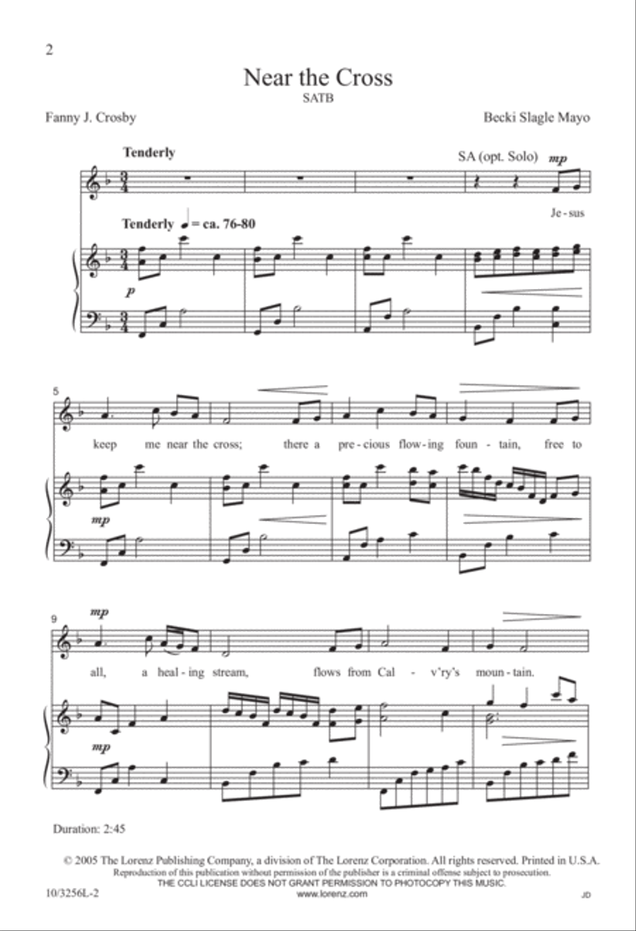 Near the Cross 4-Part scores gallery preview page 2