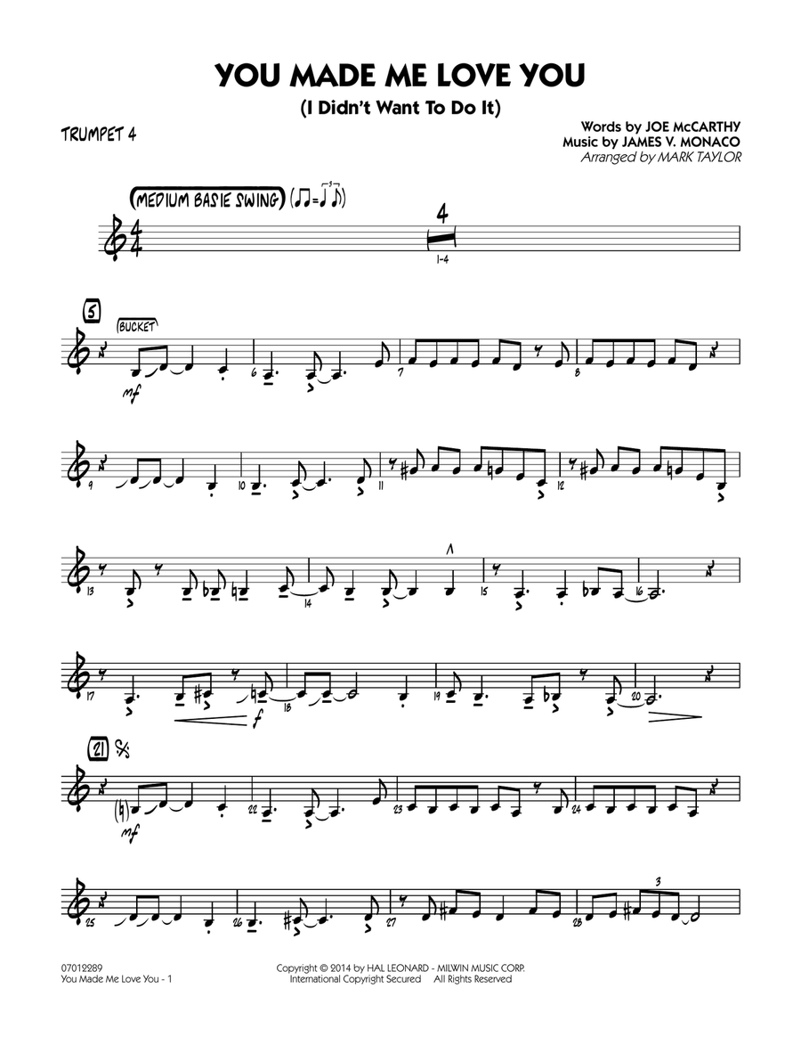 You Made Me Love You (I Didn't Want to Do It) - Trumpet 4
