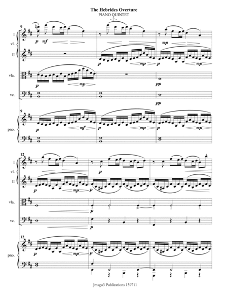 Mendelssohn: the Hebrides Overture for Piano Quintet image number null