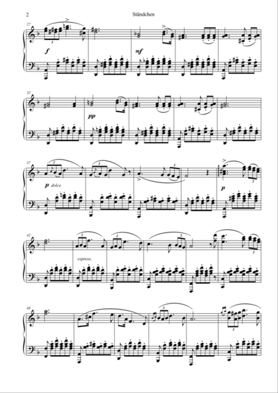 Schubert Serenade D 957 Schubert Serenade D 957 Piano Solo scores gallery preview page 2