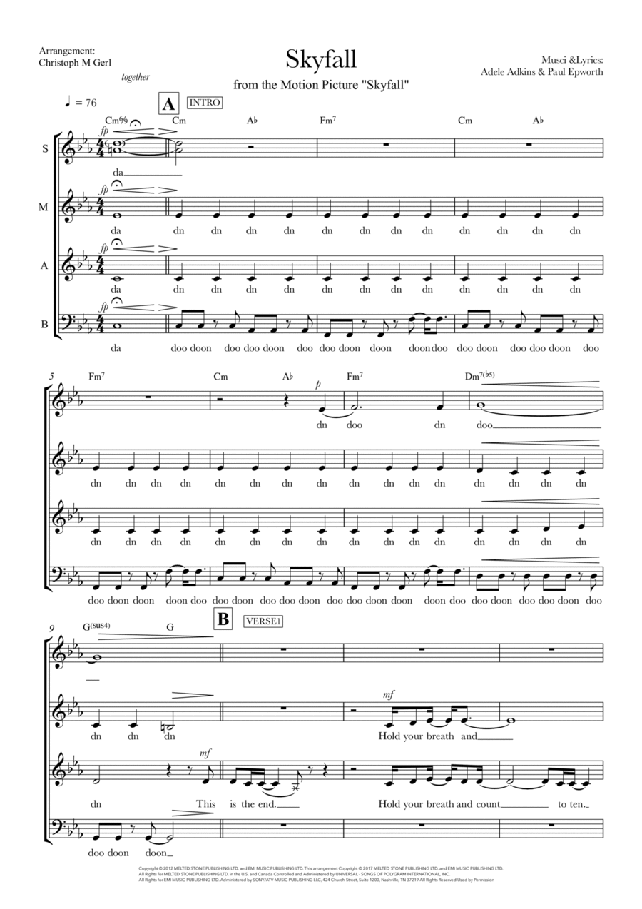 Skyfall 4-Part scores gallery preview page 1