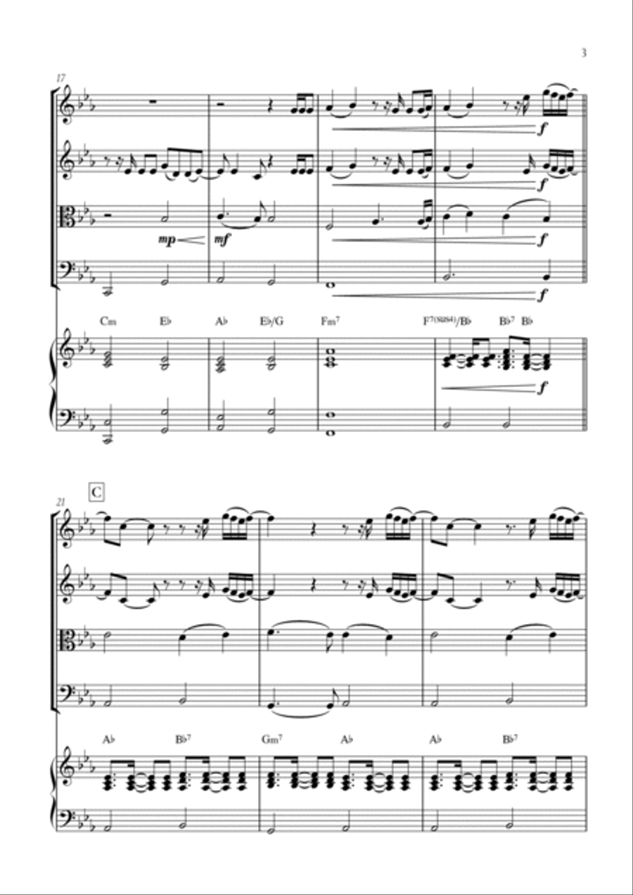 When We Were Young String Quartet scores gallery preview page 3