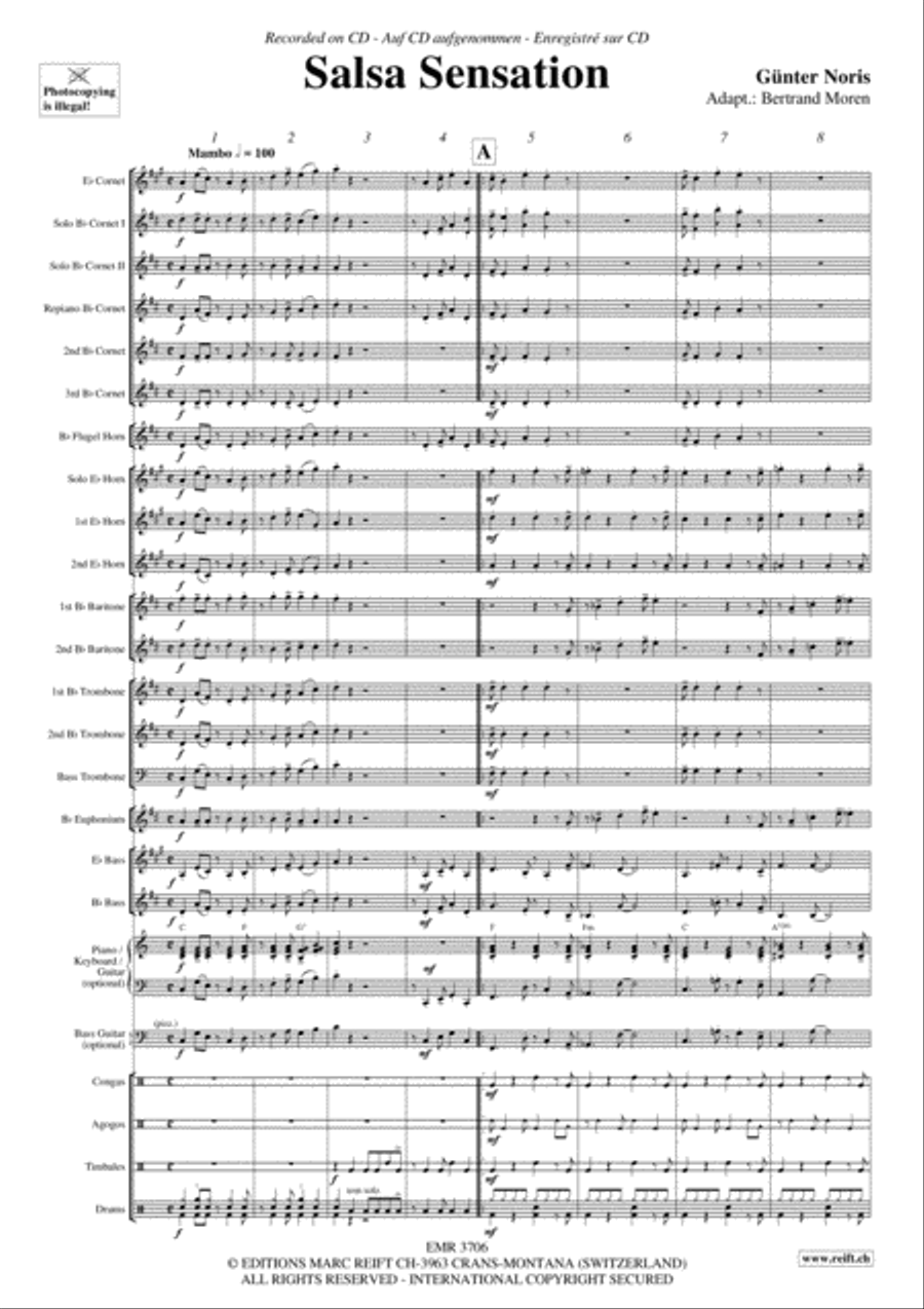 Salsa Sensation Brass Band scores gallery preview page 4