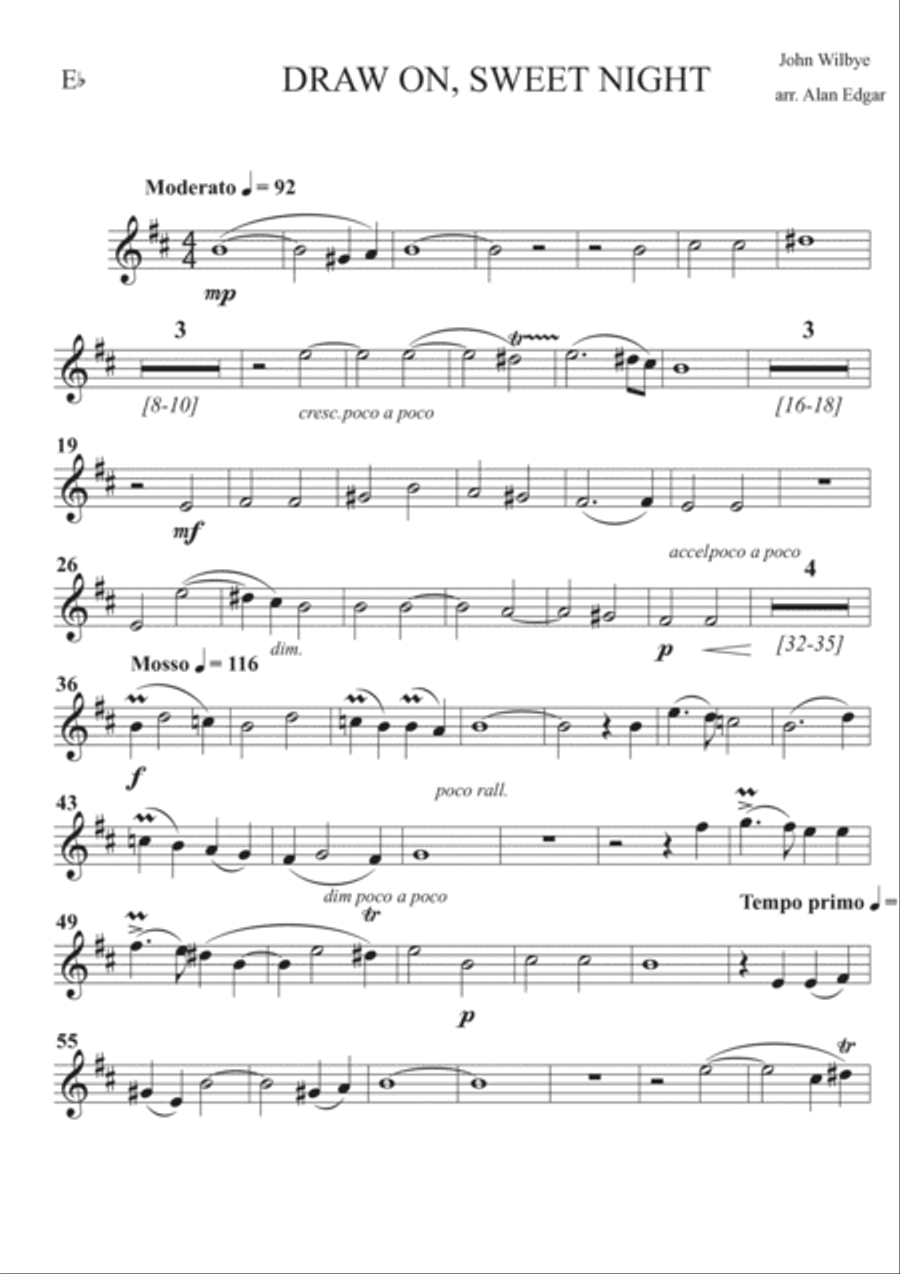 DRAW ON, SWEET NIGHT for Clarinet Choir Clarinet Choir scores gallery preview page 3