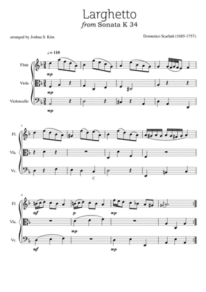 Larghetto (K. 34) for String Trio